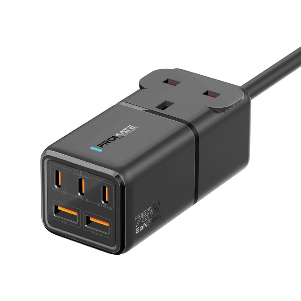 Promate PowerBrix-GaN75 75W GaNFast Multi-Port Power Strip Promate PowerBrix-GaN75 75W GaNFast Multi-Port Power Strip